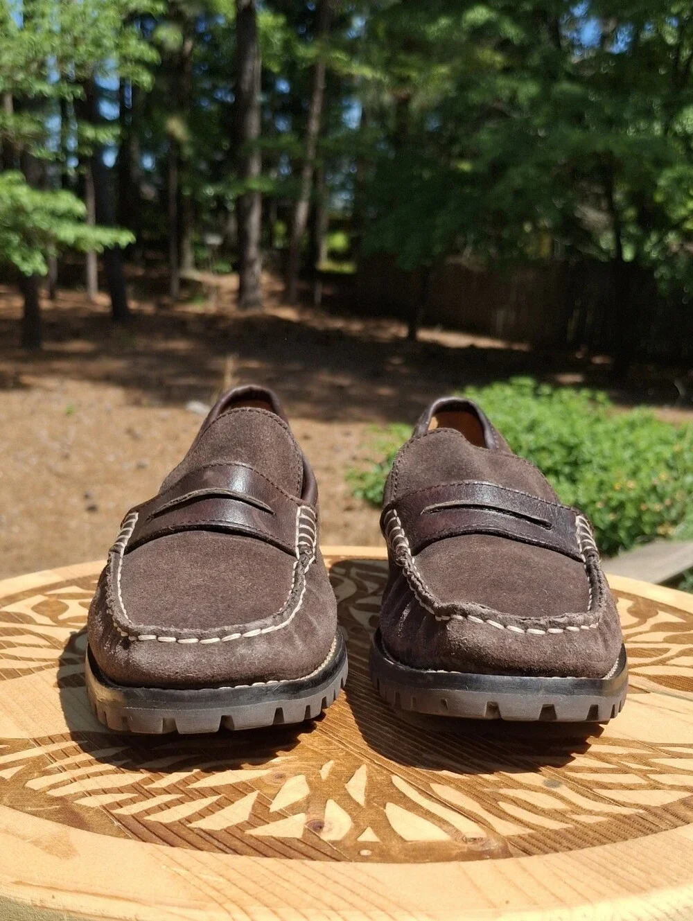 Cole Haan Men's Unisex Wyatt Brown Suede Lug Sole Penny Driving Loafer Size 6.5